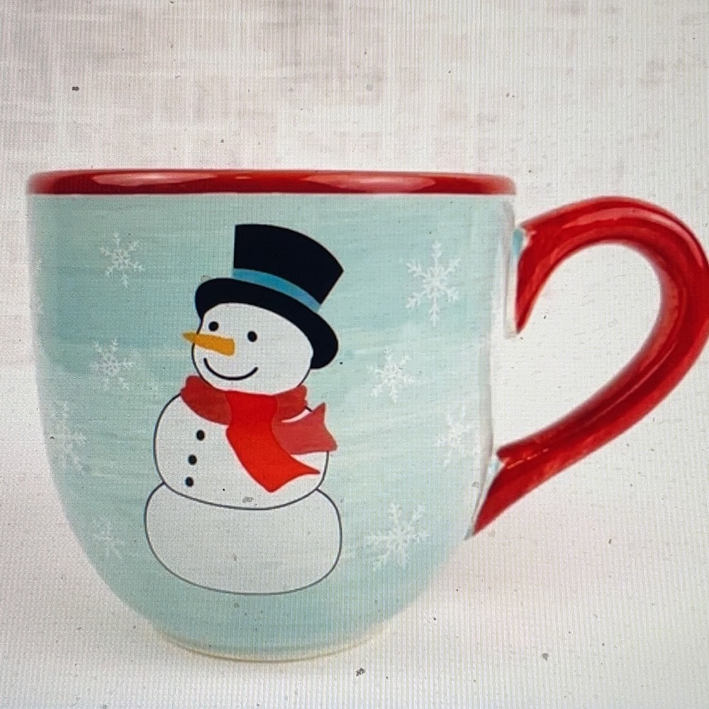Handpainted Snowman Oversized Ceramic Holiday Mug by Gibson